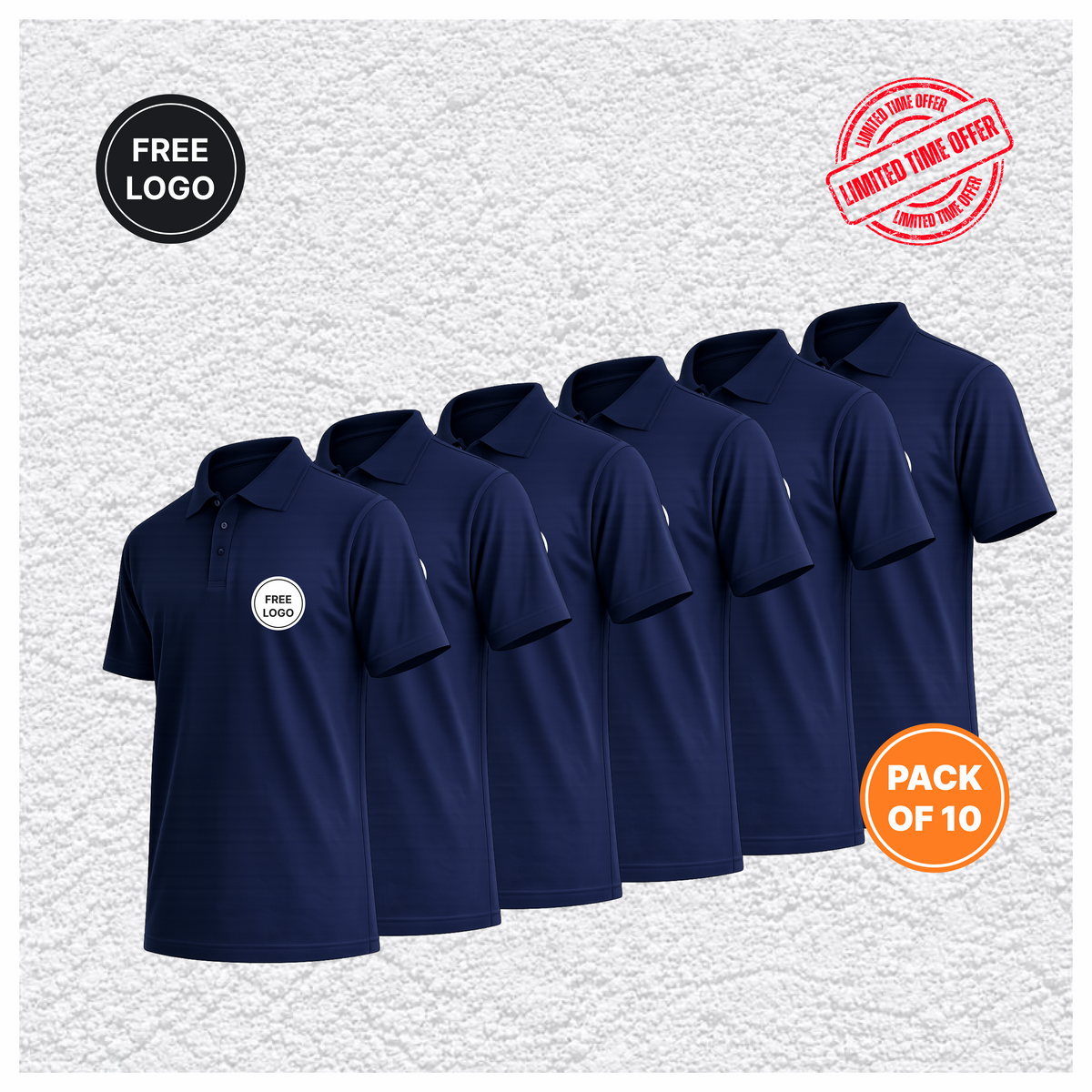10 X Classic Polo Shirt – Free Custom Print