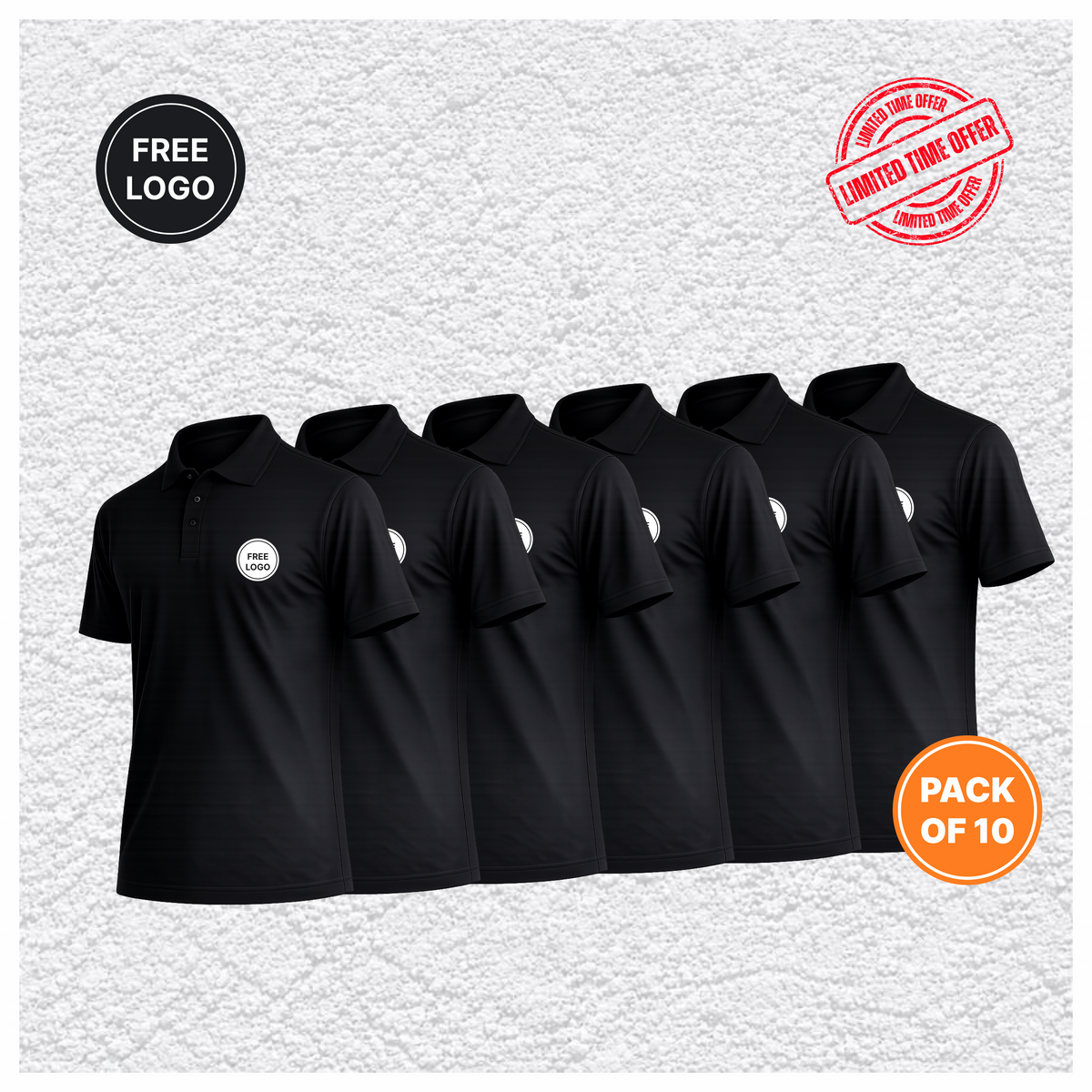 10 X Classic Polo Shirt – Free Custom Print