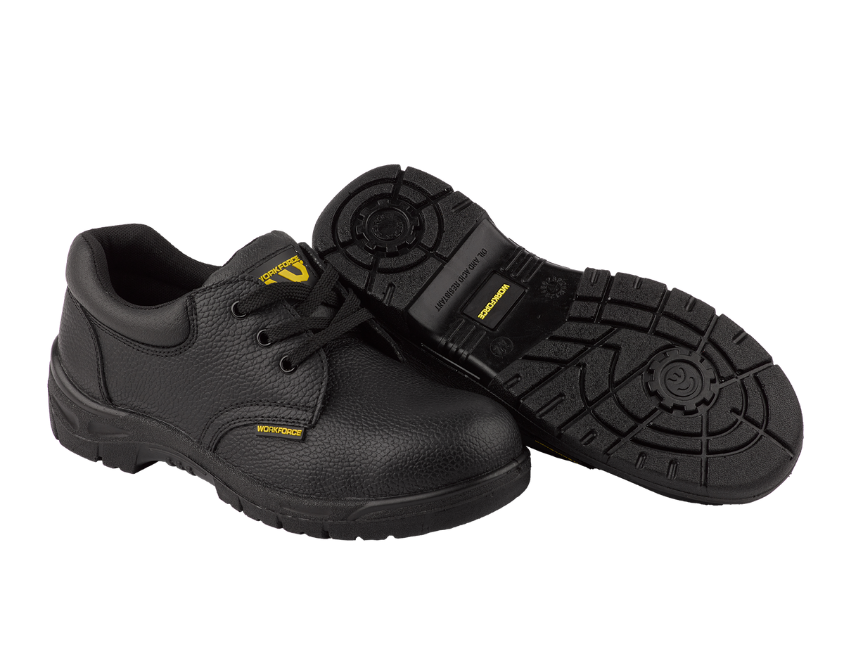 Workforce GS2-P Black Leather Safety Shoe – S1P | SRC | Lightweight & Comfortable