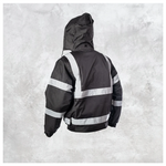 Custom Print Hi-Vis Waterproof Bomber Jacket - Black