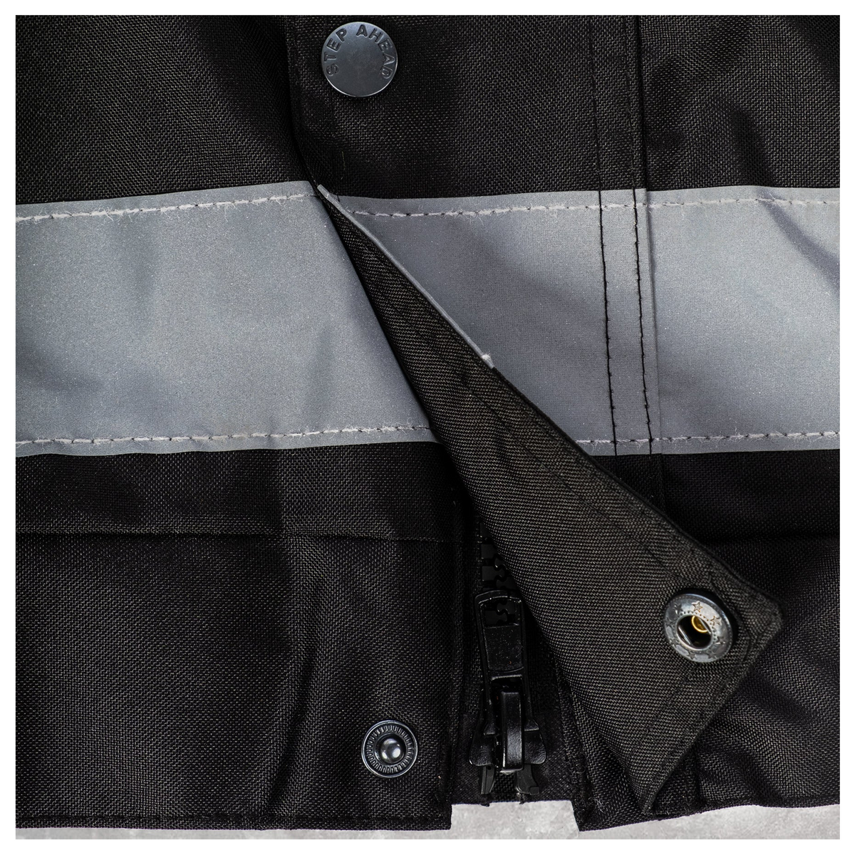 Custom Print Hi-Vis Waterproof Bomber Jacket - Black