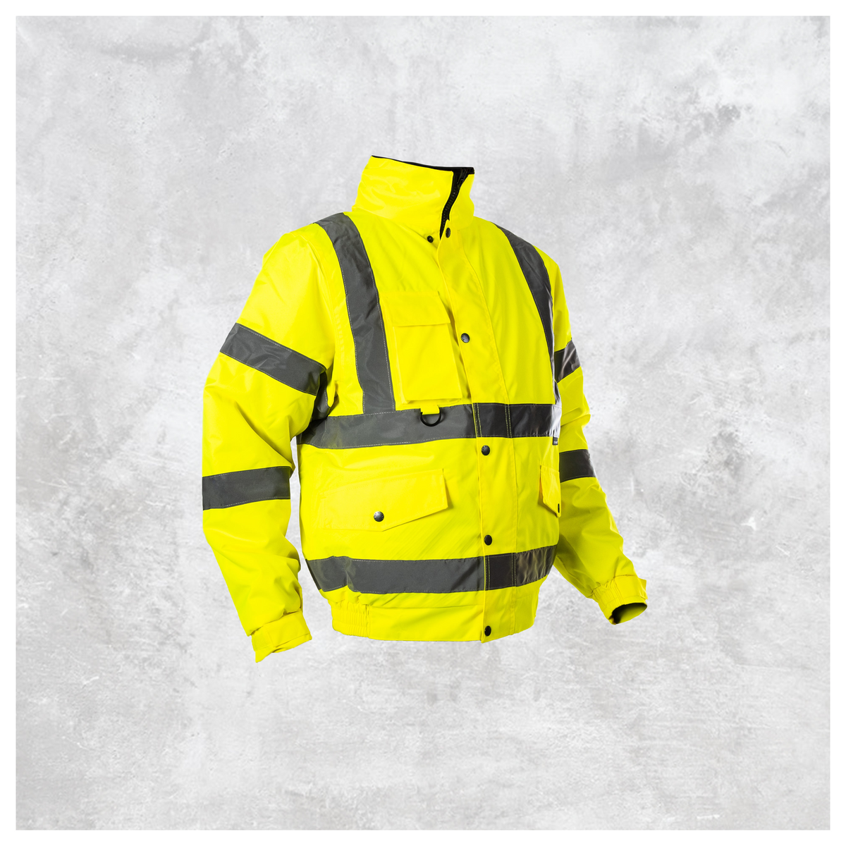 Custom Print Hi-Vis Waterproof Bomber Jacket - Yellow