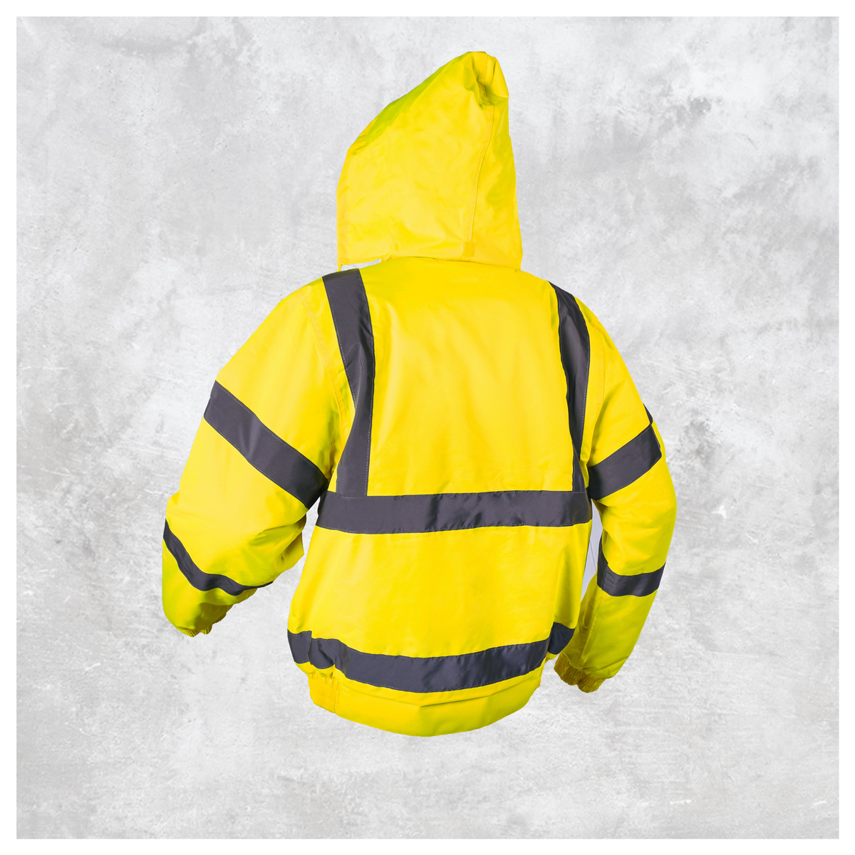 Custom Print Hi-Vis Waterproof Bomber Jacket - Yellow
