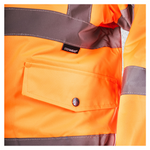 Custom Print Hi-Vis Waterproof Bomber Jacket - Orange