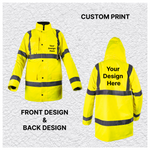 Custom Print Hi Vis Waterproof Parka Jacket – Yellow