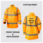 Custom Print Hi Vis Waterproof Parka Jacket – Orange