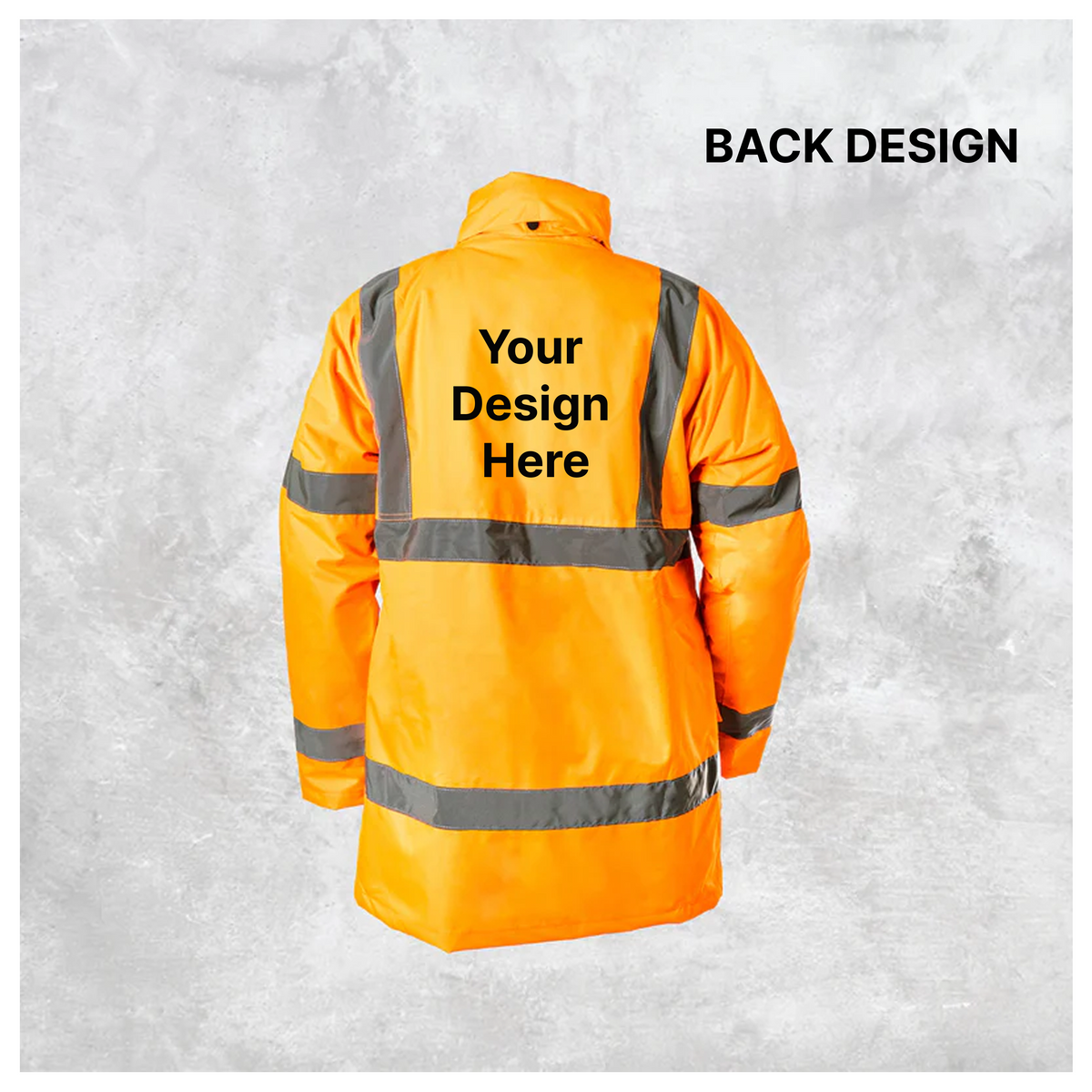 Custom Print Hi Vis Waterproof Parka Jacket – Orange