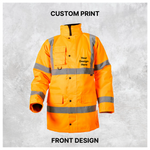 Custom Print Hi Vis Waterproof Parka Jacket – Orange