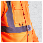 Custom Print Hi Vis Two Tone Parka Jacket - Orange / Navy
