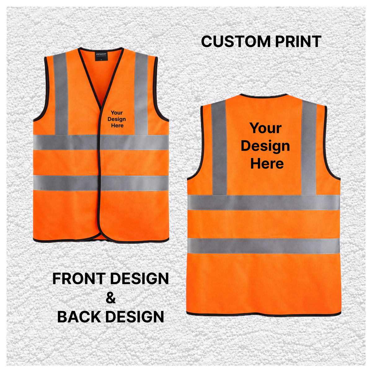 Custom Print Hi Vis Safety Vest – Orange
