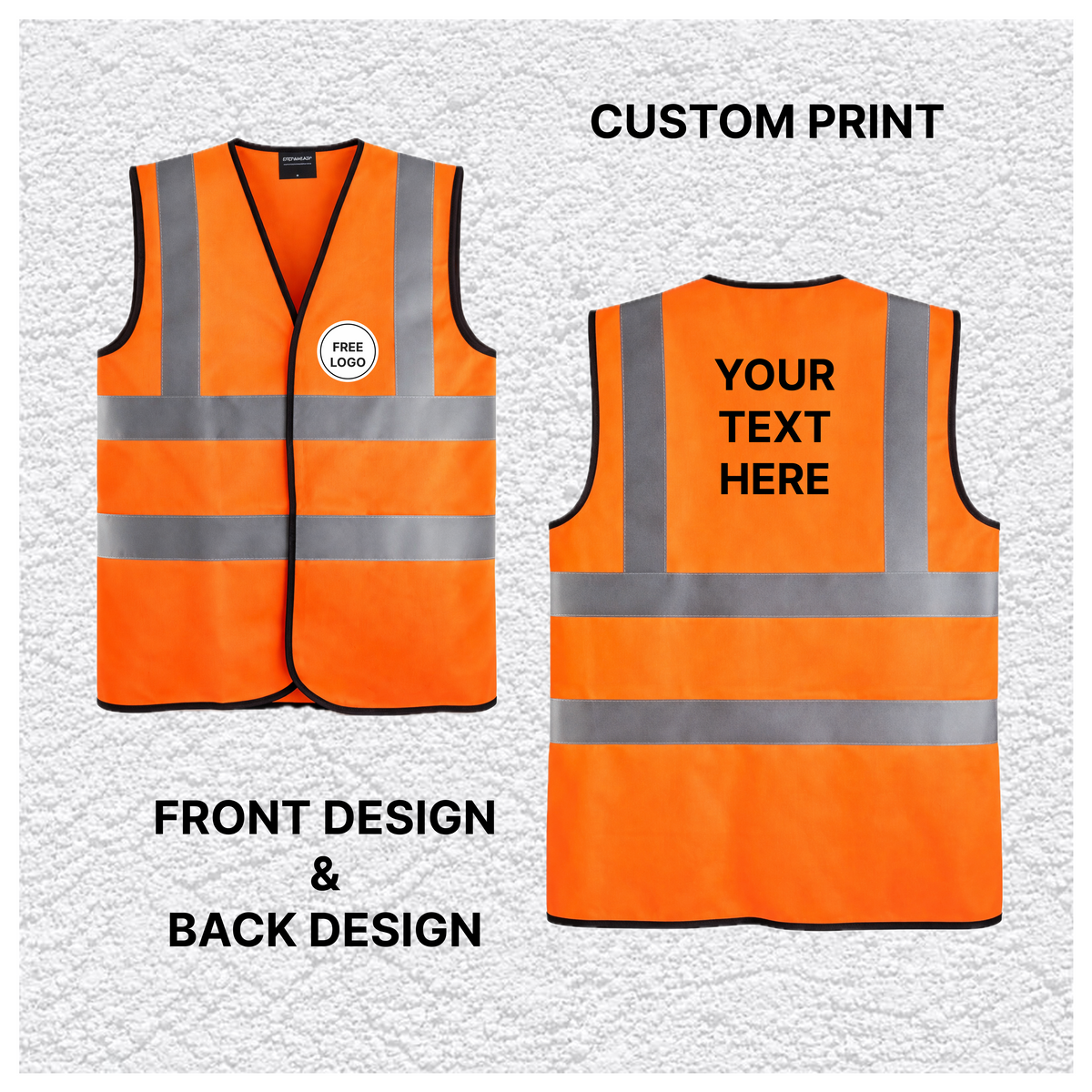 20 X Custom Print Hi Vis Safety Vest