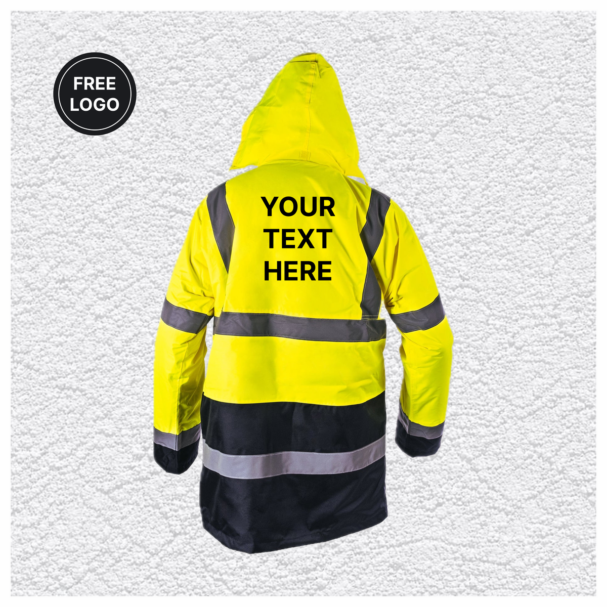 5 X Custom Print Hi Vis Two Tone Parka Jacket