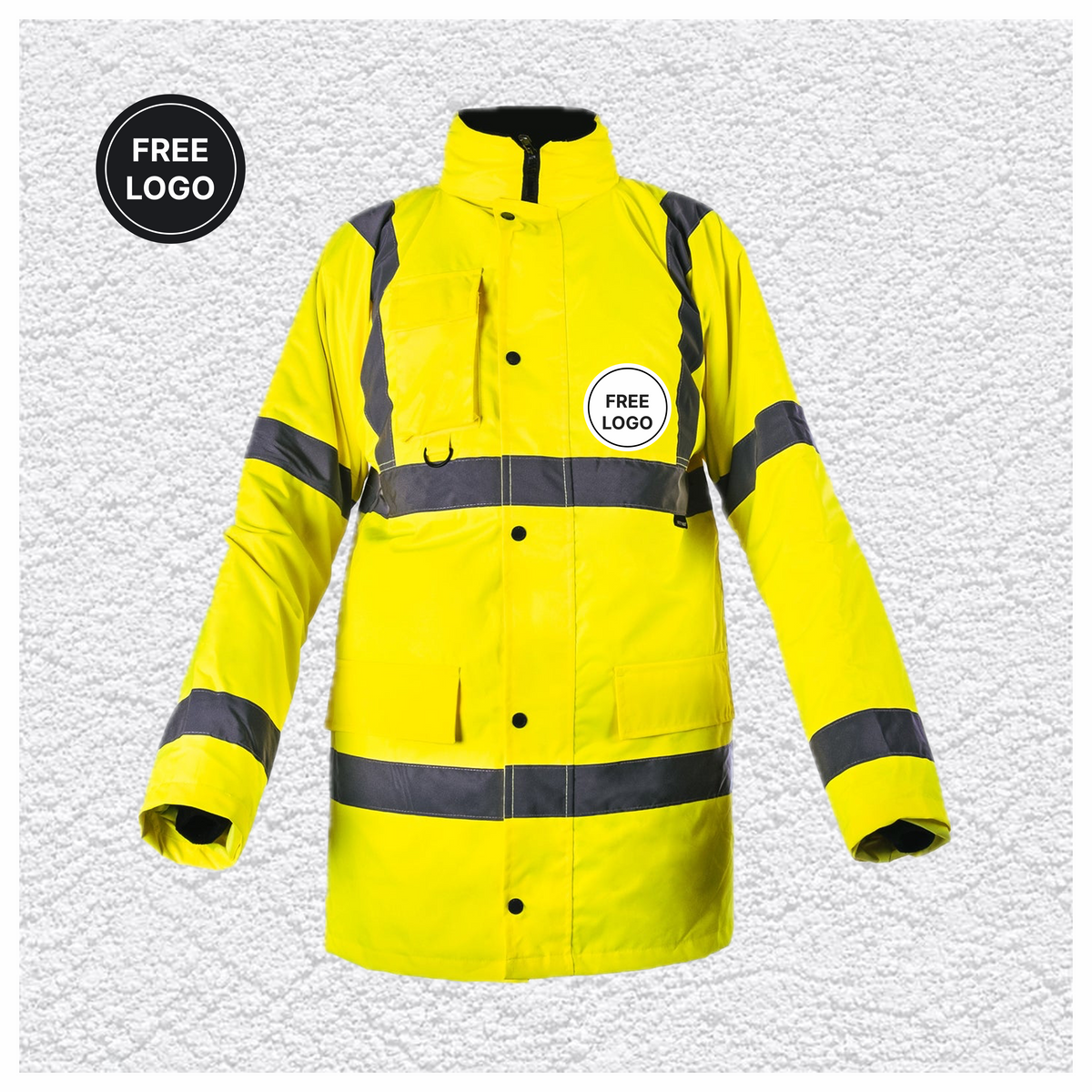 5 X Custom Print Hi Vis Waterproof Parka Jacket