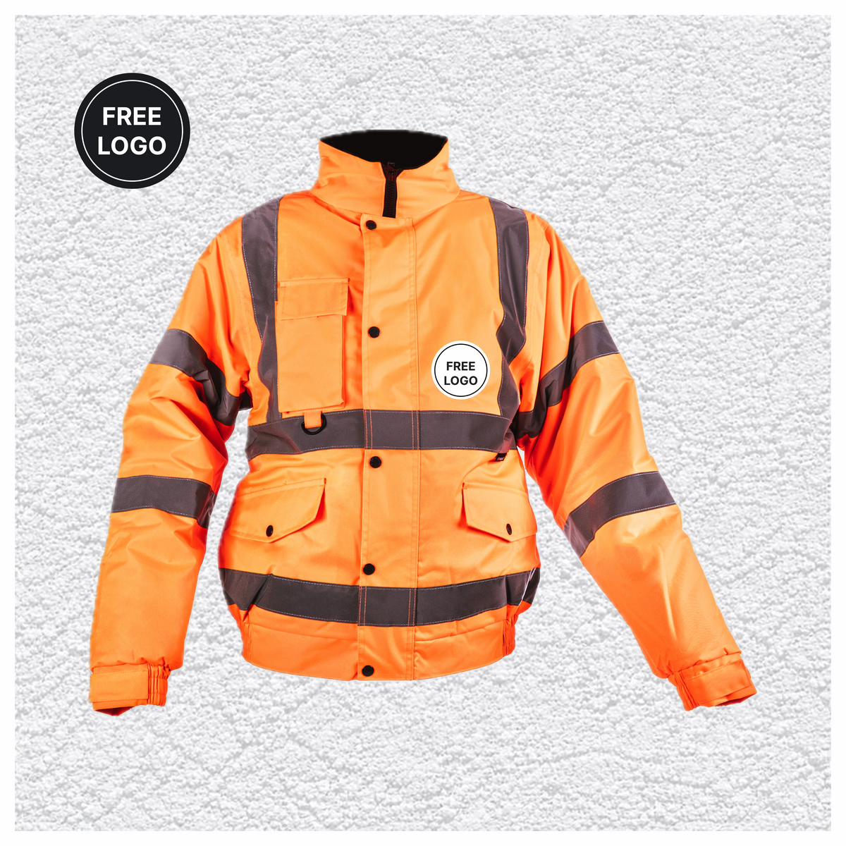 5 X Custom Print Hi-Vis Waterproof Bomber Jacket