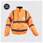 5 X Custom Print Hi-Vis Waterproof Bomber Jacket