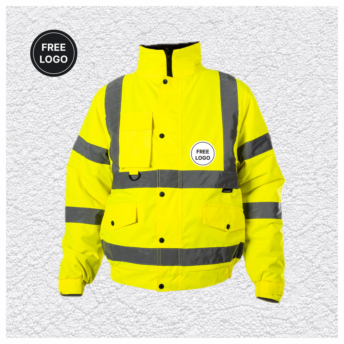 5 X Custom Print Hi-Vis Waterproof Bomber Jacket