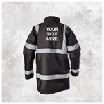Custom Print Hi Vis Waterproof Parka Jacket – Black