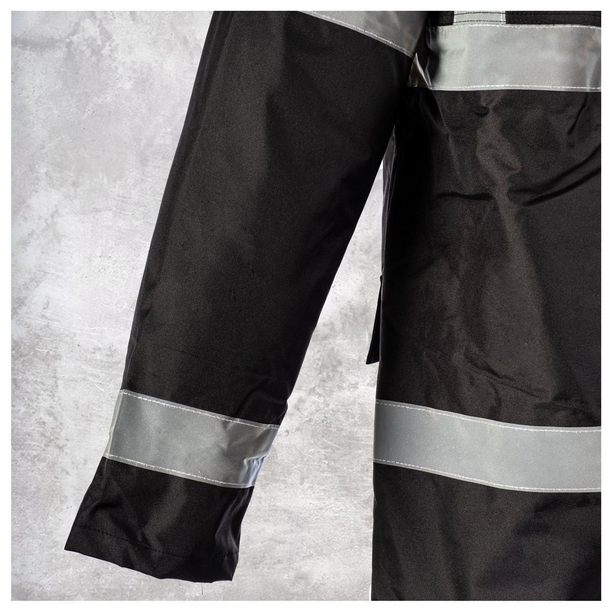 5 X Custom Print Hi Vis Waterproof Parka Jacket - Black