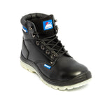 2600 Himalayan Black Leather Safety Ankle Boot – Steel Toe & Midsole, S1P