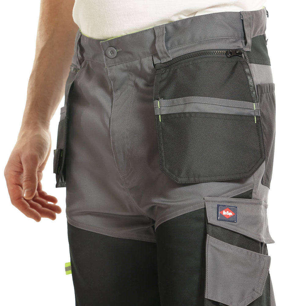 Lee Cooper LCSHO812 Stretch Holster Cargo Shorts – Hi-Vis Trim, Multi-Pocket Utility