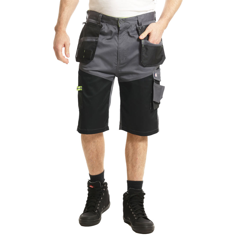 Lee Cooper LCSHO812 Stretch Holster Cargo Shorts – Hi-Vis Trim, Multi-Pocket Utility