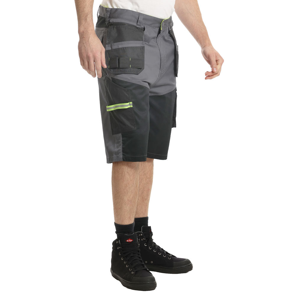 Lee Cooper LCSHO812 Stretch Holster Cargo Shorts – Hi-Vis Trim, Multi-Pocket Utility