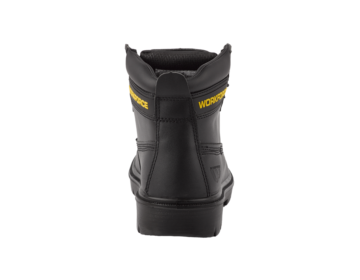 Workforce WF302-P Black Leather Safety Boot – S1P | SRC | Durable & Comfortable