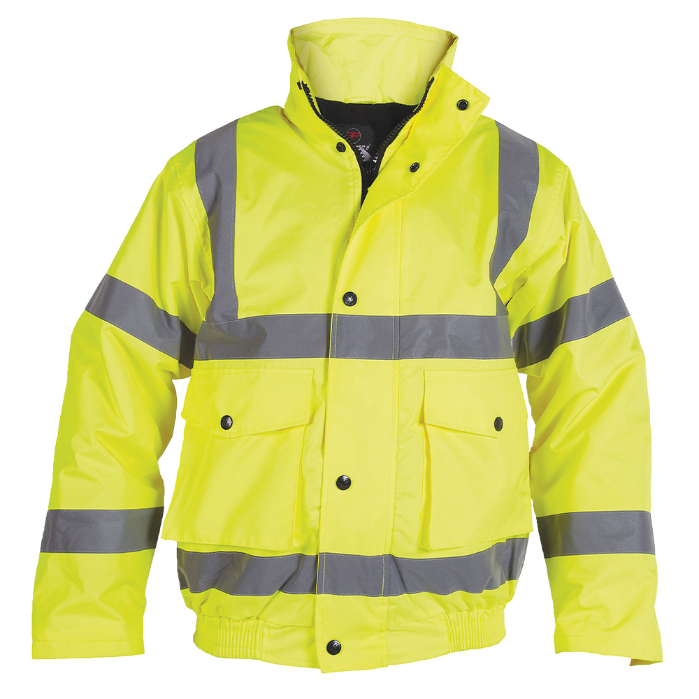 Proforce HJ44 Yellow Class 3 Hi-Vis Bomber Jacket – Waterproof, CE Certified Workwear
