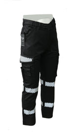 Step Ahead Men's Premium Workwear Trousers – Durable Polyester/Cotton Blend – Reflective Tape, Cargo Pockets, Knee Pad Compatible