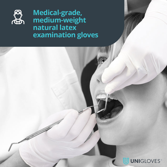 natural latex examination gloves are perfect for dentists and doctors surgeries
