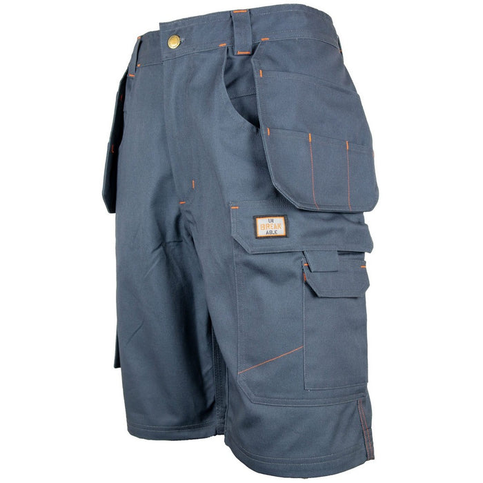 U231 Unbreakable Kestrel Grey Work Shorts with holster pockets