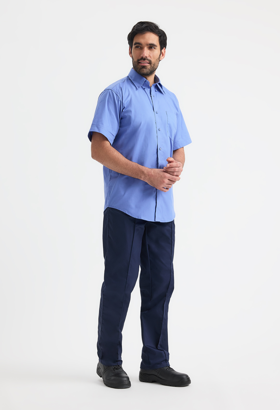 UC702 Men’s Pinpoint Oxford Half Sleeve Shirt | Wrinkle-Free