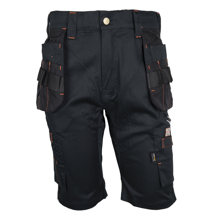 U236 Unbreakable Reflex Pro Black Work Shorts with holster pockets
