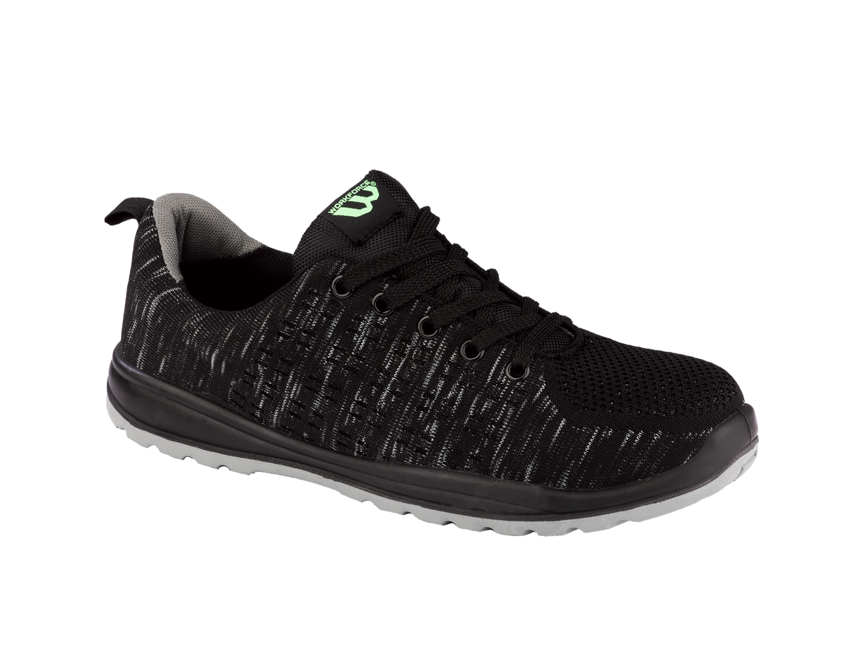 Workforce WF35-P Black Fly Knit Safety Trainer – S1P | SRC | Lightweight Protection