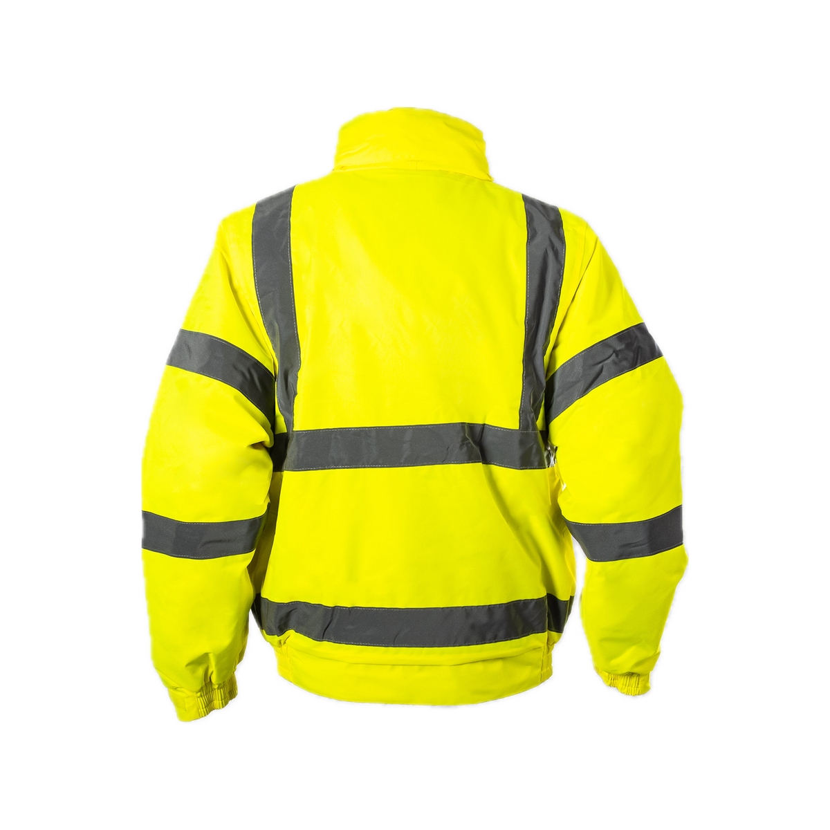Hi-Viz Bomber Jacket | Class 3 Waterproof Workwear with Fleece Collar