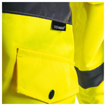 Hi-Viz Bomber Jacket | Class 3 Waterproof Workwear with Fleece Collar
