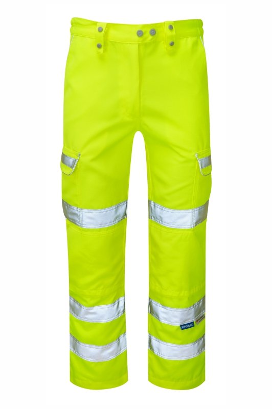 Women's Hi-Vis Yellow Combat Trousers Durable Workwear P346LDS-YEL