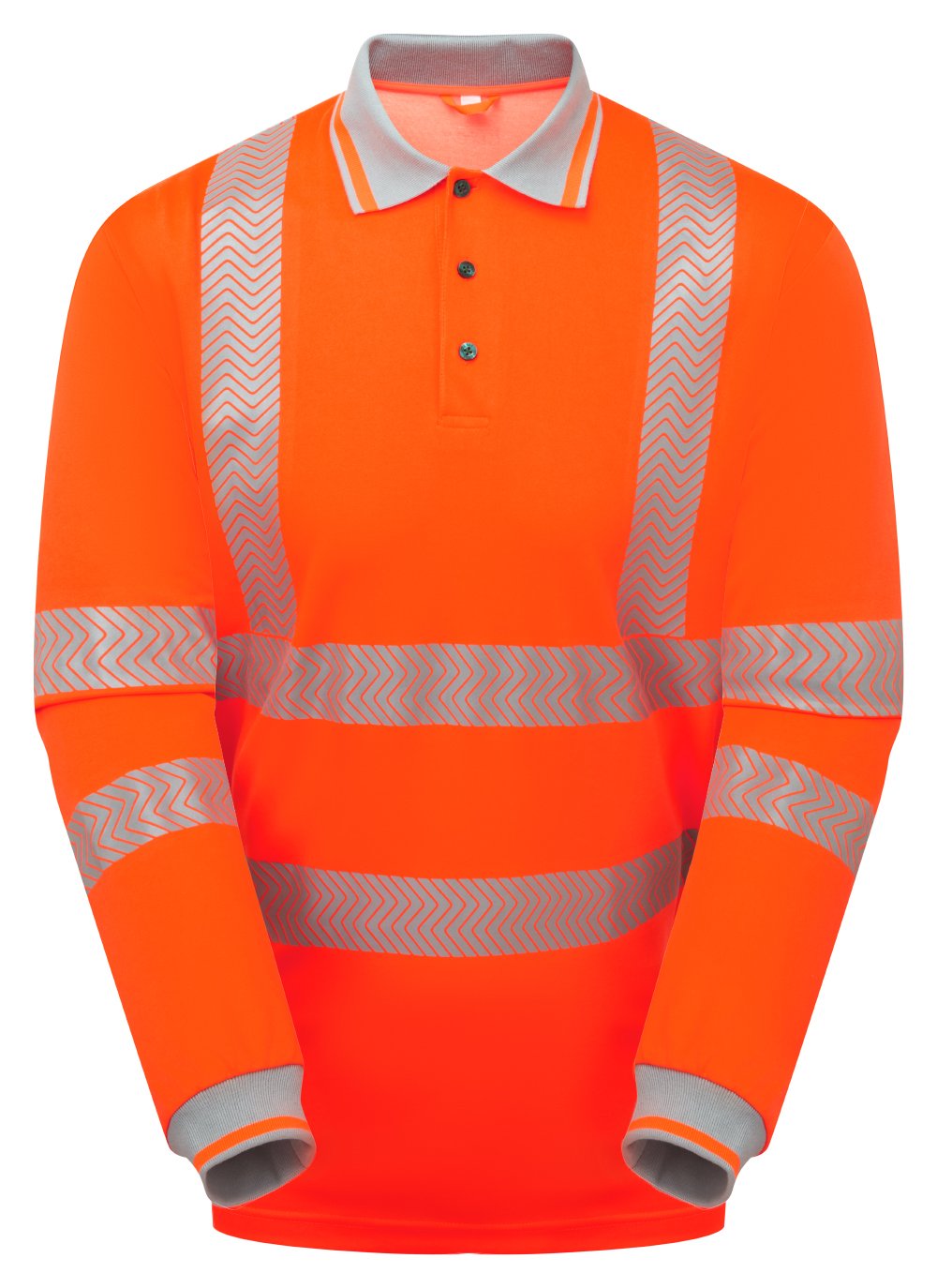 PULSAR LIFE Hi-Vis Orange Long Sleeve Polo LFE926-NB-ORG