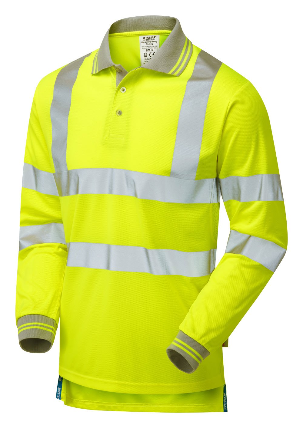 PULSAR Protect Hi-Vis Long Sleeve Polo Shirt Yellow P458-R