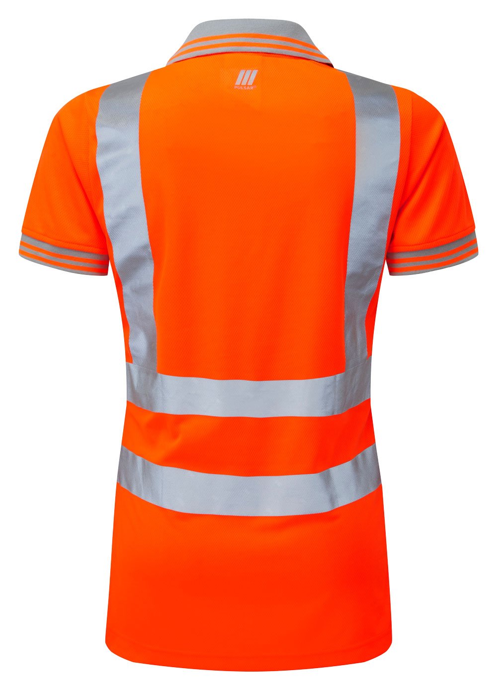 Women's Hi-Vis Polo Shirt Orange Recycled Short Sleeve PR701-R