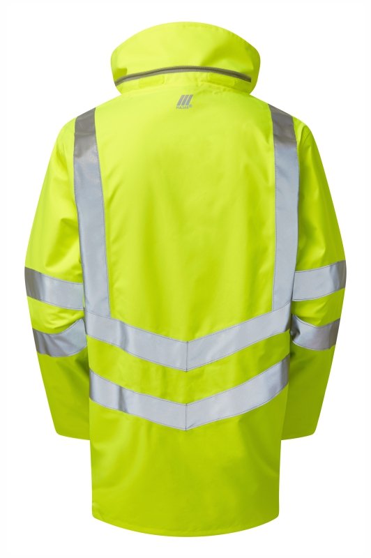 Hi-Vis Mesh Lined Storm Coat Yellow Waterproof P421-YEL