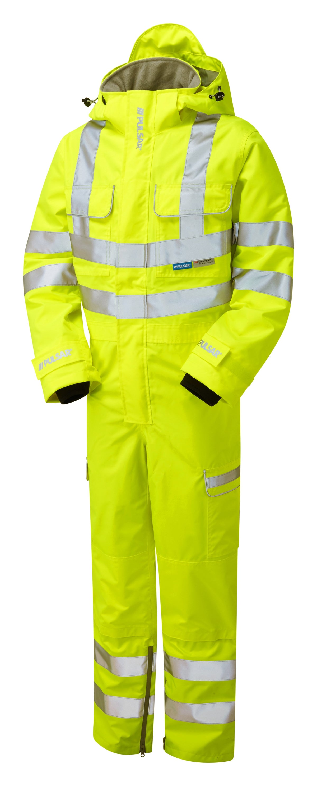 Hi-Vis Waterproof Coverall Yellow with Hood P522-YEL