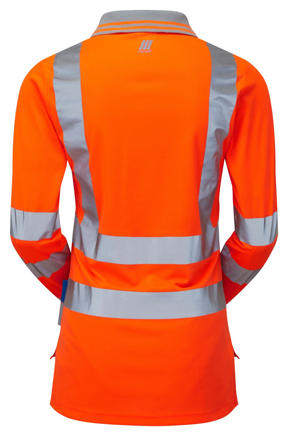 Women's Hi-Vis Long Sleeve Polo Shirt Orange Recycled PR703-R