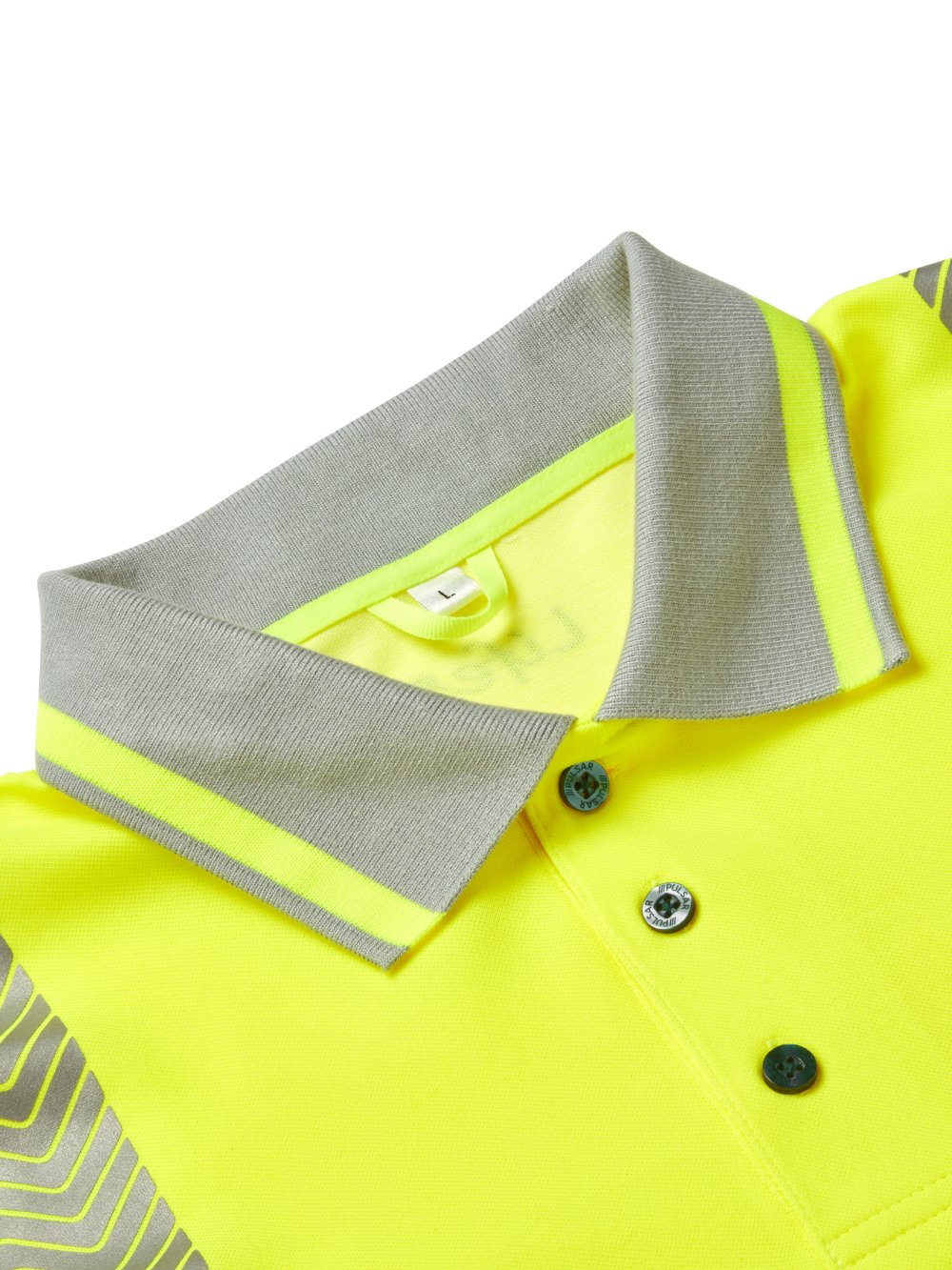 PULSAR LIFE Men's Hi-Vis Long Sleeve Yellow Polo Shirt LFE925