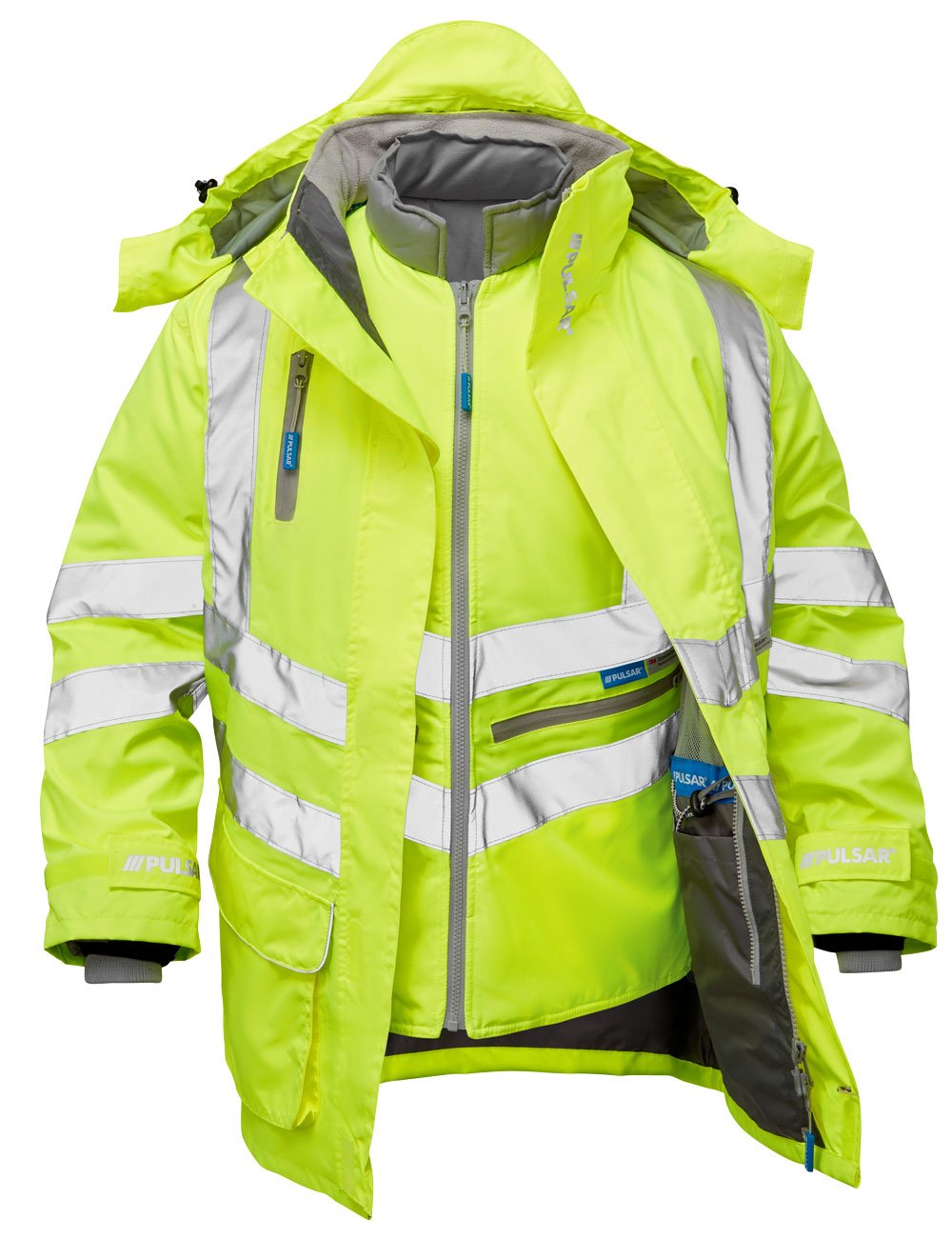 PULSAR Protect 7-in-1 Hi-Vis Storm Coat Yellow P487-R