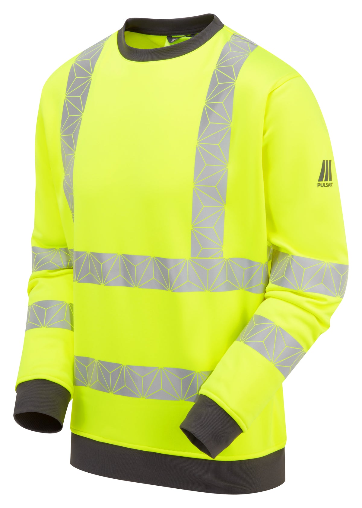 Hi-Vis Yellow Sweatshirt Recycled Fleece Workwear RCT806-YEL