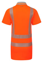 Women's Hi-Vis Orange Bamboo Polo Shirt LFE974-NB