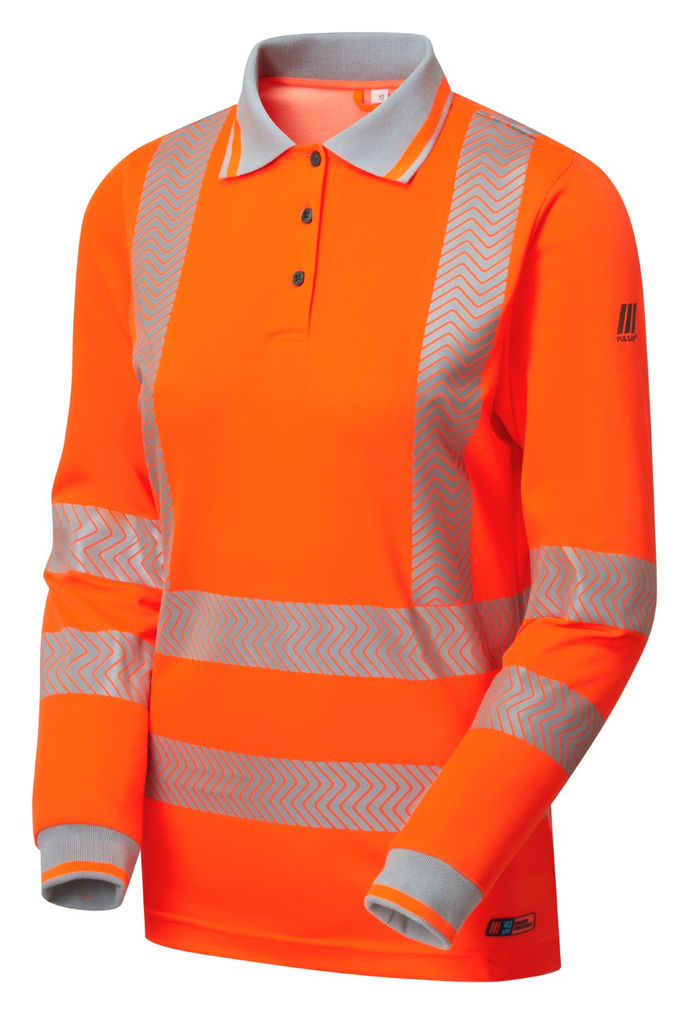 PULSAR LIFE Women's Hi-Vis Orange Long Sleeve Polo LFE976-NB