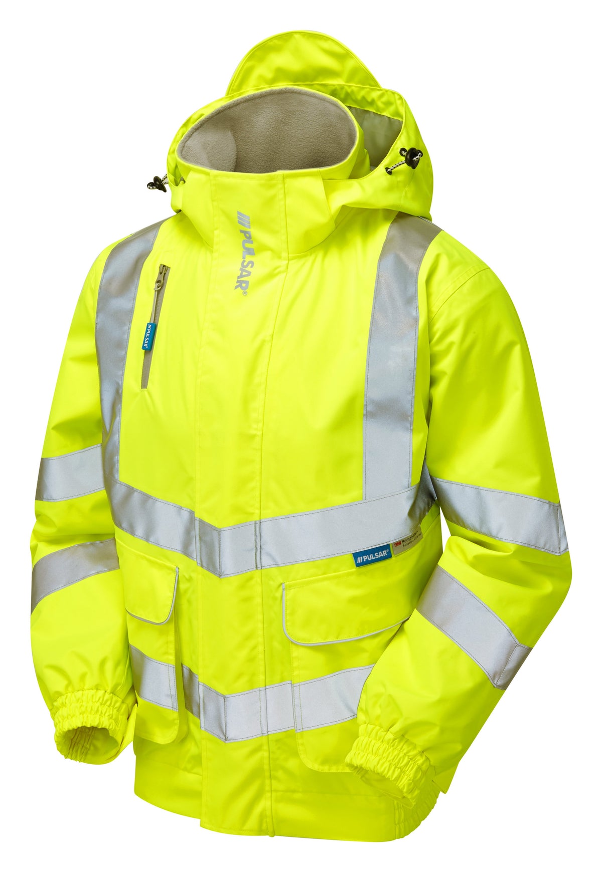 Hi-Vis Yellow Mesh Lined Bomber Jacket Waterproof P533-YEL