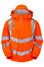Hi-Vis Orange Mesh Lined Bomber Jacket Waterproof PR515-ORG